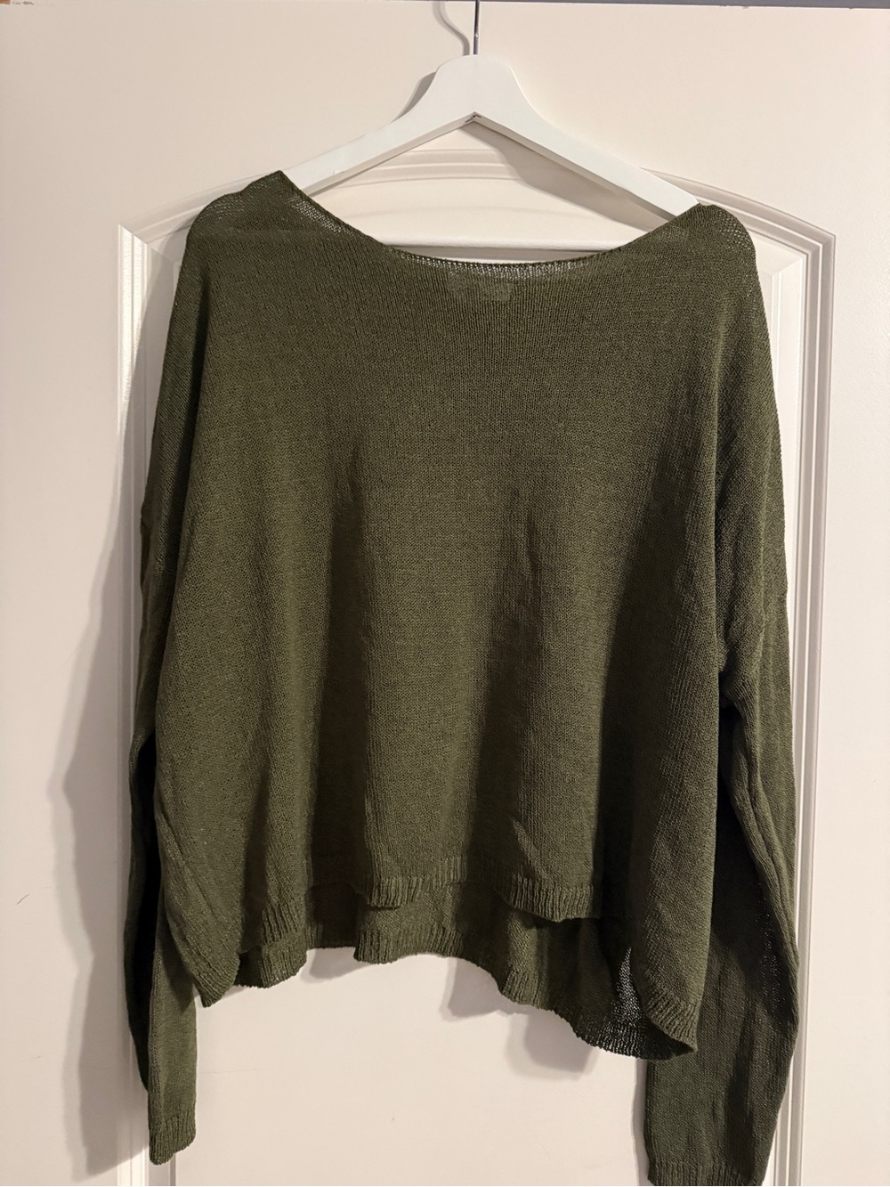 Eesome Olive Green Lightweight Knit Sweater
